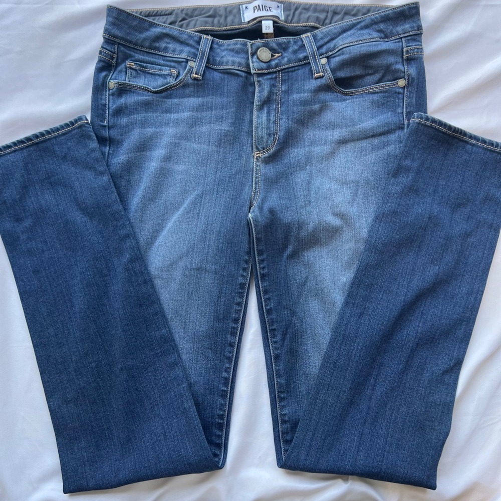 Paige Skyline Skinny Jeans Stretch Denim Everyday Casual Blue Size 29